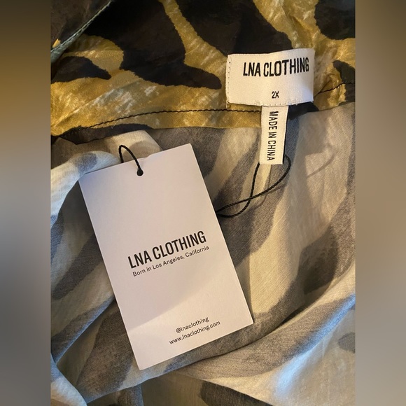 LNA V Neck Slip Sliky Dress Plus Size 2X NWT Revolve MIDI Wide Strap Leopard - Picture 8 of 9